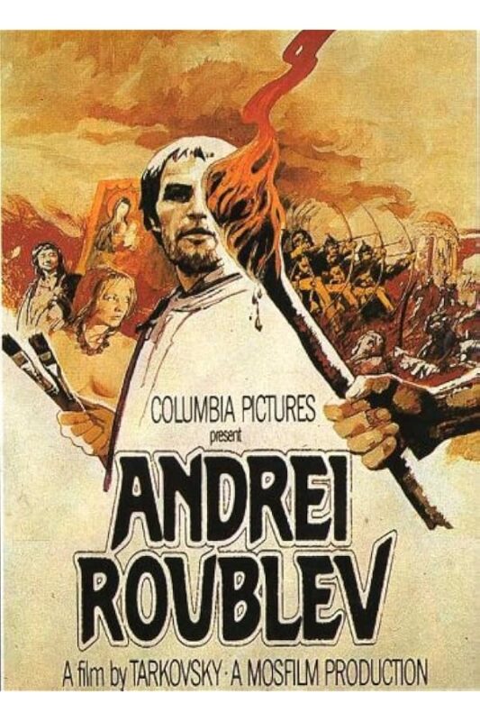 Andrei Roublev poster with flaming torch