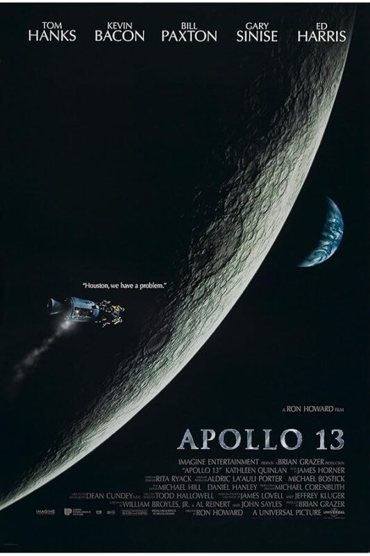 Apollo spacecraft floating beside lunar surface, Earth