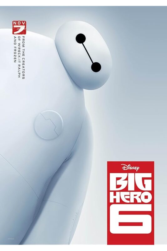 Baymax's white inflatable body, minimalist face