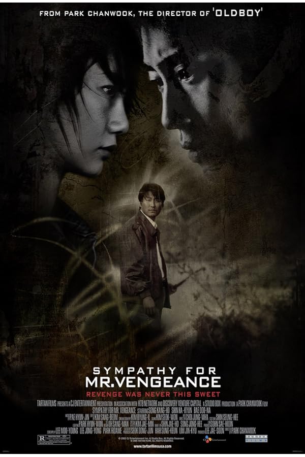 Movie poster: two profiles confronting lone man