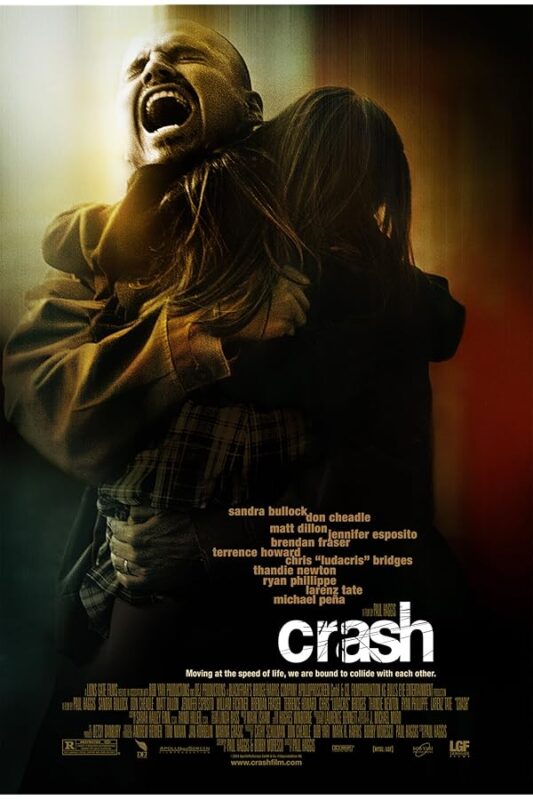 Man screaming while hugging two people