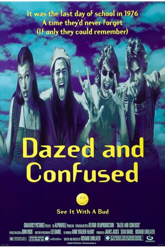 Dazed and Confused poster with teens