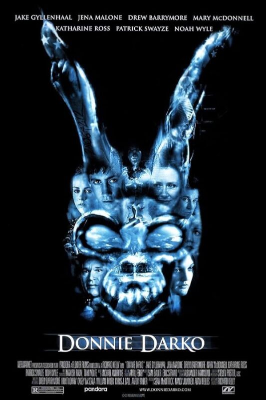 Blue demonic rabbit skull composed of faces