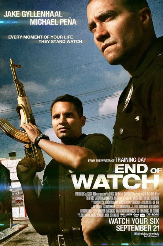 Movie poster with two armed police officers