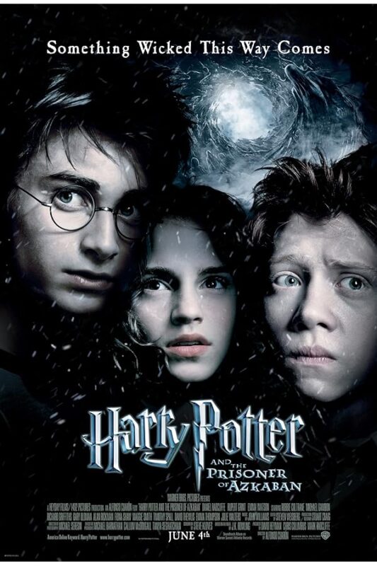 Harry, Hermione and Ron under ominous moon