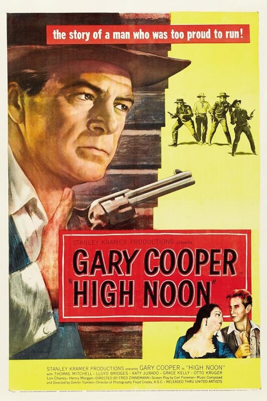 Vintage 'High Noon' poster with cowboy