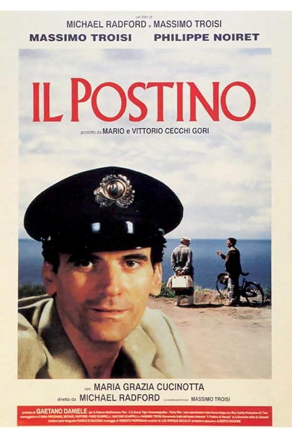 Il Postino poster: postman by seaside
