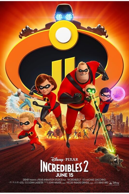 Incredibles family in red suits charging forward