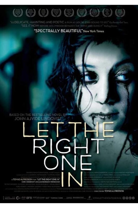 Poster of pale girl with blood-smeared mouth