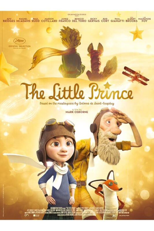 Animated Little Prince, pilot, fox, biplane
