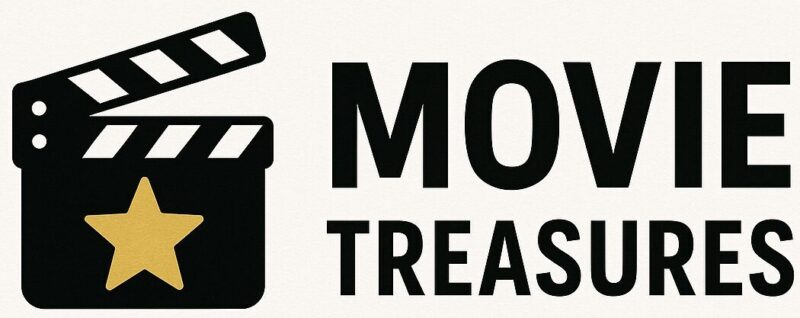 Clapperboard with gold star, 'MOVIE TREASURES'