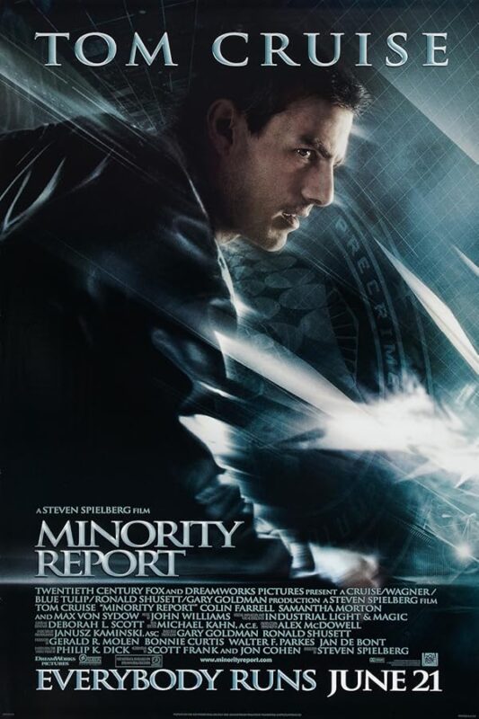Futuristic poster: male profile with Minority Report