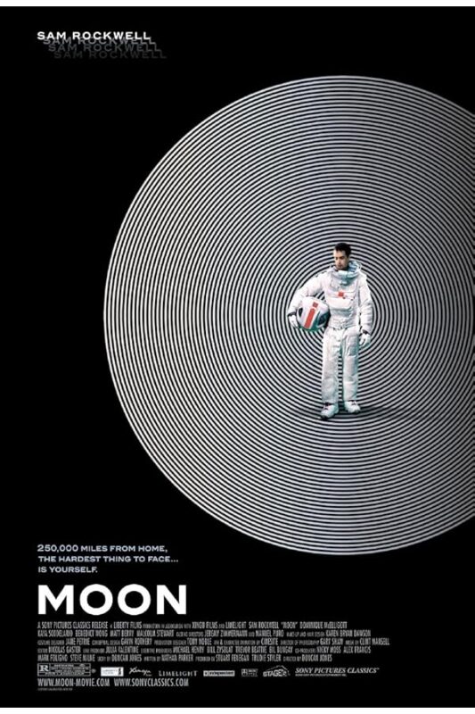 Astronaut standing amid concentric circular rings