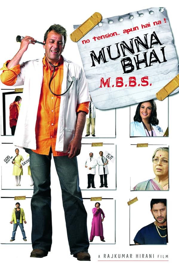 Man in white coat comically holding stethoscope