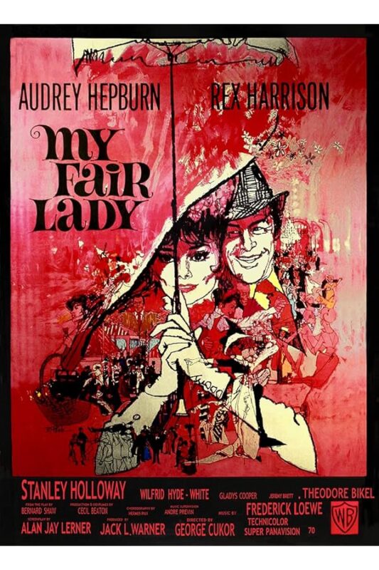 My Fair Lady poster with illustrated couple