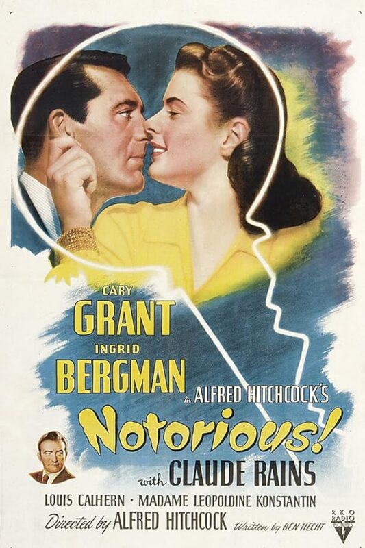 Vintage Notorious! poster depicting couple in silhouette