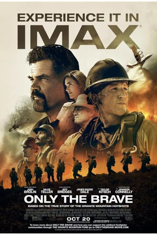 IMAX movie poster showing firefighters battling blaze