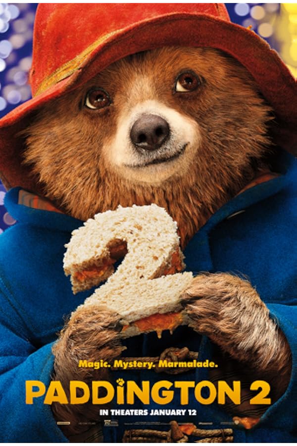 Paddington Bear holding sandwich shaped like 2