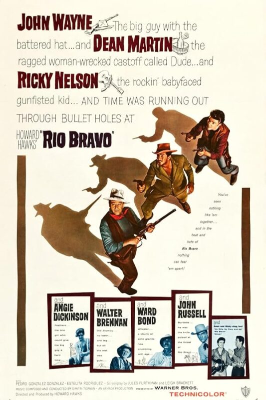Vintage Western poster featuring three armed figures