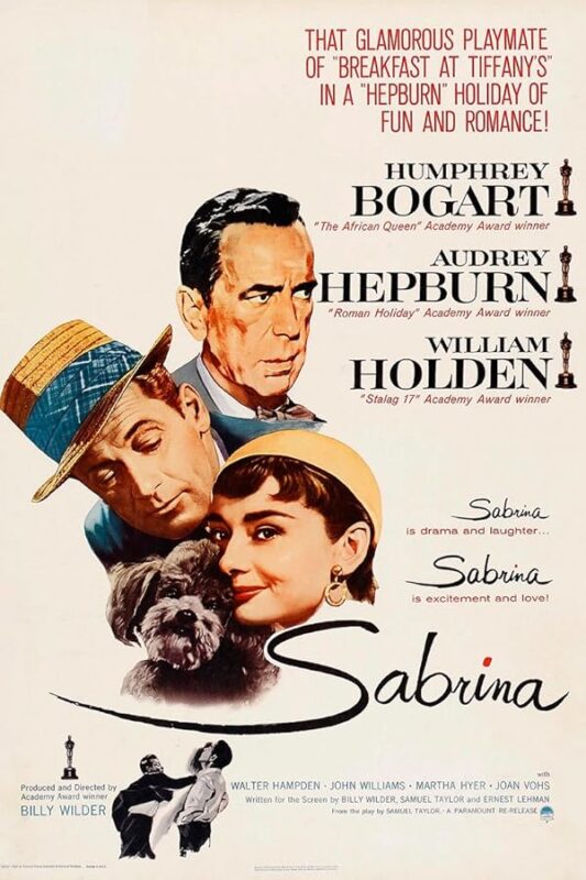 Vintage illustrated romantic film poster with trio.