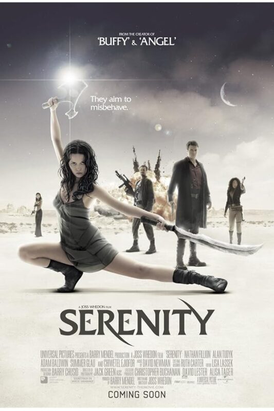 Serenity poster shows crouching sword-wielding woman