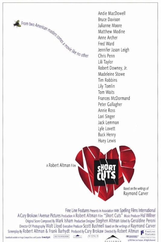 White poster showing fragmented red heart