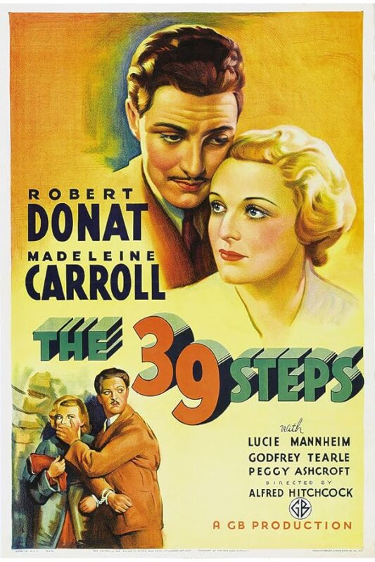 The 39 Steps poster with painted couple