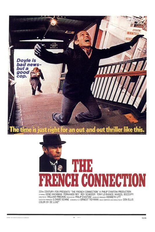 Man falling on subway stairs poster