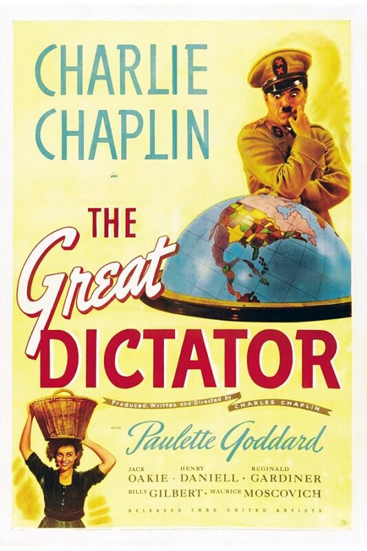 Vintage film poster: comic officer and globe