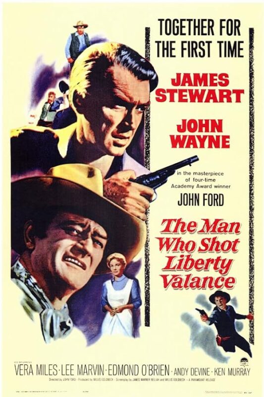 Vintage Western poster showing gunman, cowboy, title