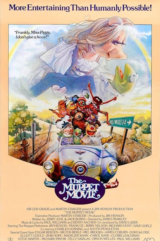 Colorful Muppets crammed into car Hollywood-bound