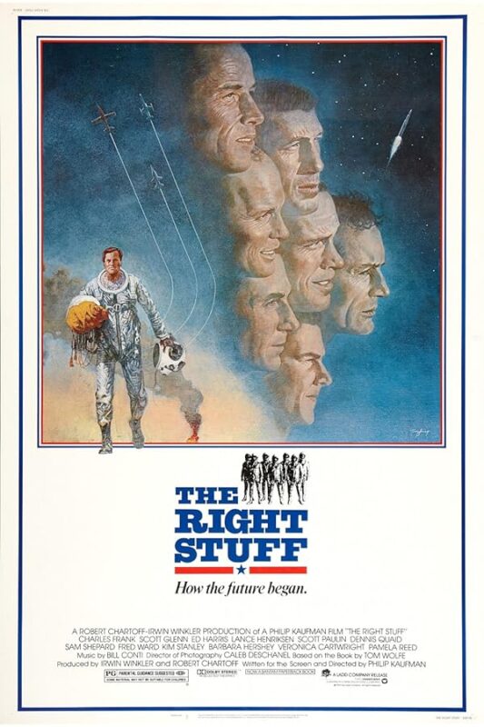 Movie poster with astronaut and profiles