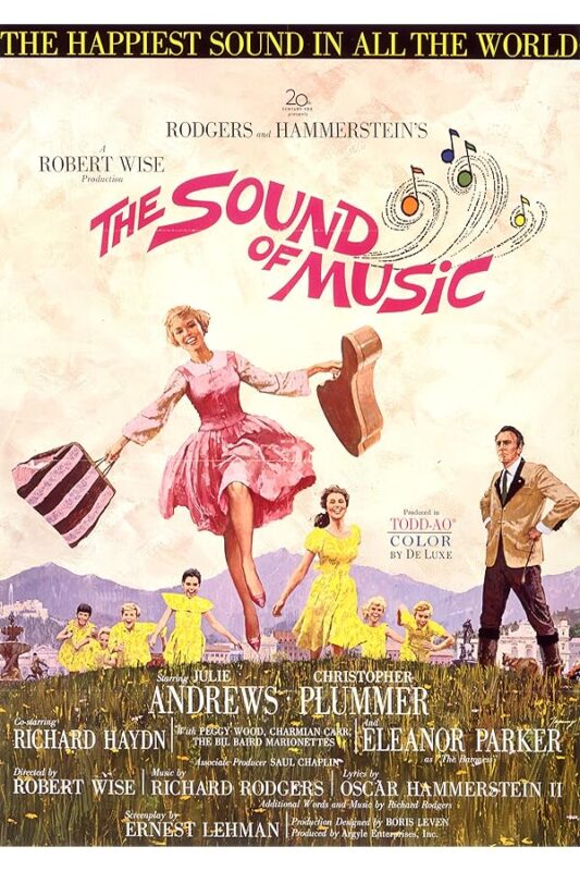 Vintage Sound of Music poster: leaping woman