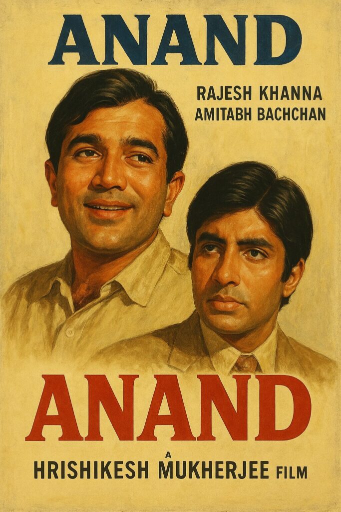 Vintage painted movie poster titled ANAND