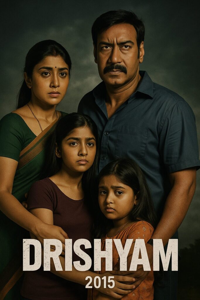 Tense Indian family portrait on poster