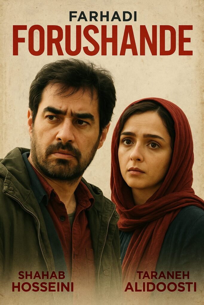 Bearded man and woman in red scarf