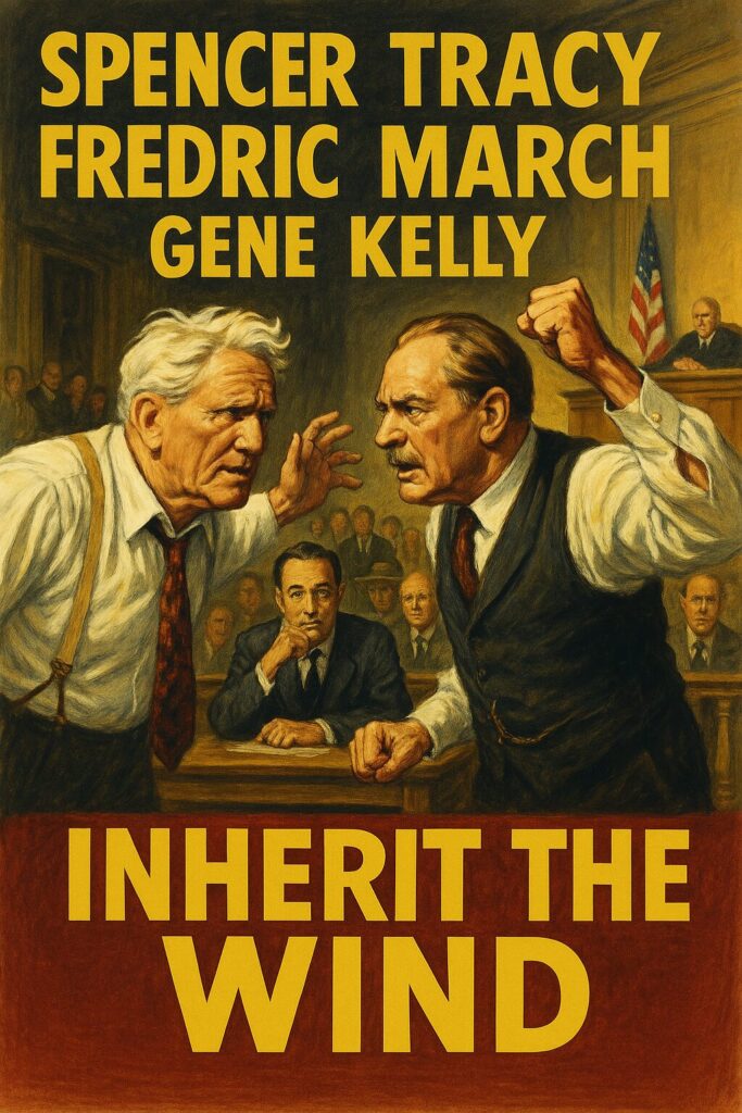 Courtroom poster showing two men arguing.