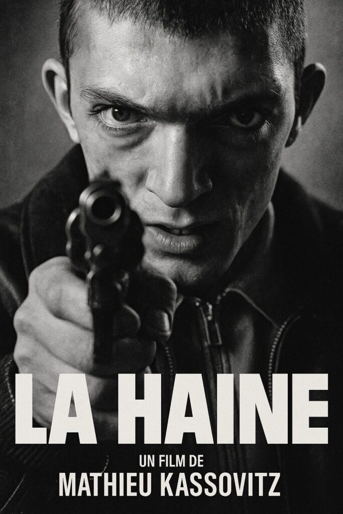 Close-up man pointing gun, LA HAINE poster