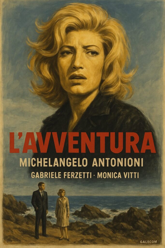 Painted woman's portrait above seaside figures