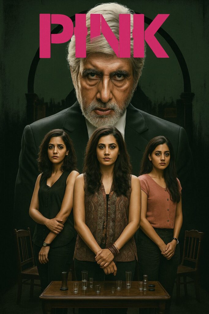 Stern older man looming over three women