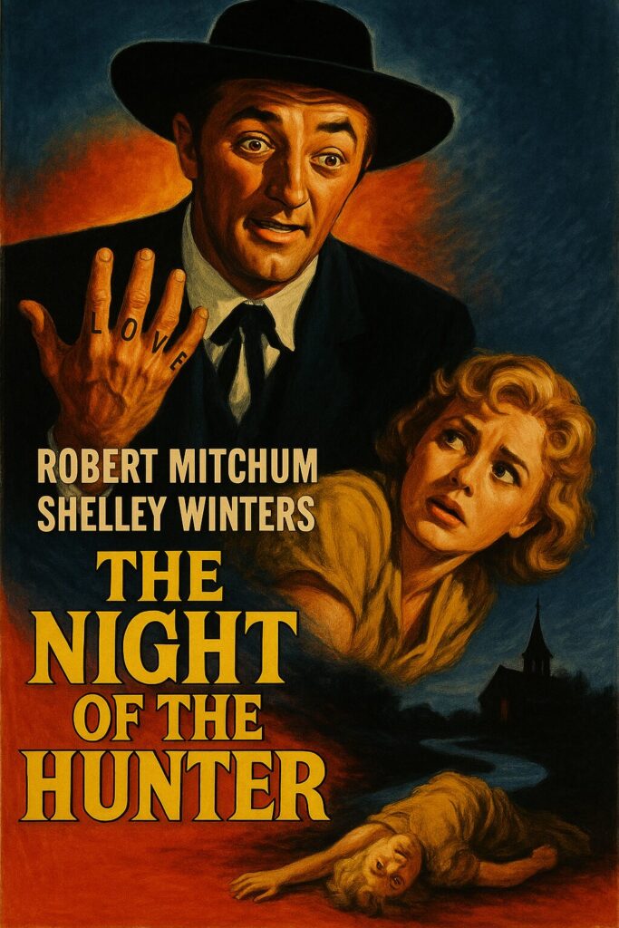 Vintage film poster: man with 'LOVE' knuckles.