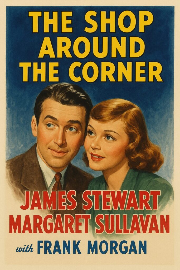 Vintage movie poster showing couple's portrait